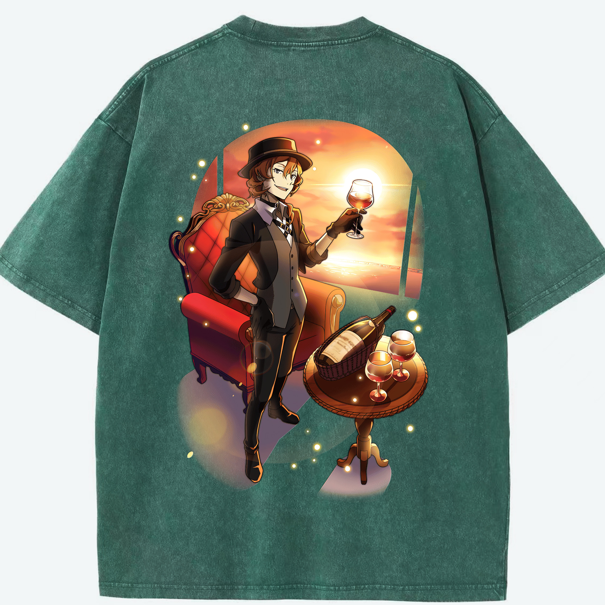 （画像用） 文豪ストレイドッグス Bungo Stray Dogs 綿100% ヴィンテージ風 半袖Tシャツ（背面プリント）